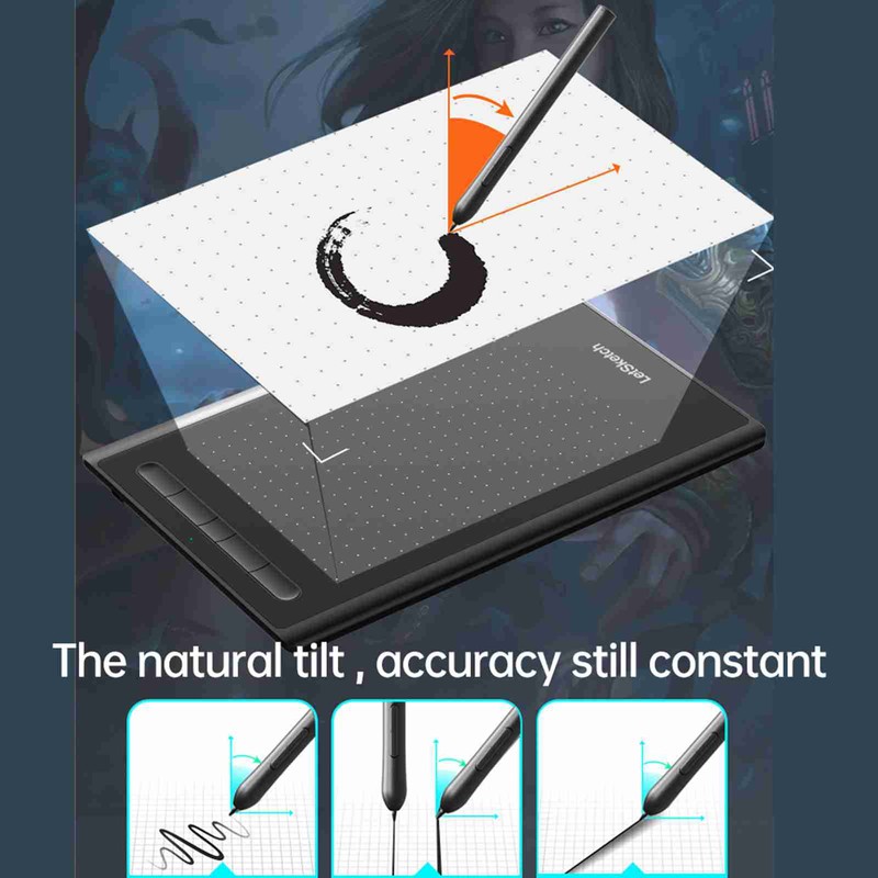 Graphics Tablet 8192 Levels Pressure 5080LPI High Resolution Compact Smart