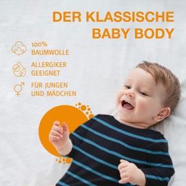 wellyou 100% Cotton Long Sleeve Bodysuit for Girls and Boys Set of 2 Long Sleeve Baby Bodysuit in Size 50-134 - Made in EU, Navy Turquoise