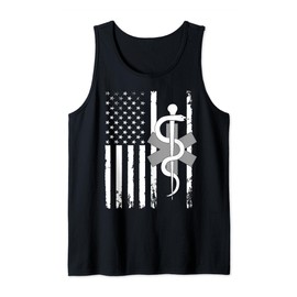EMS EMT First Responder Flag Paramedic American Flag Tank Top