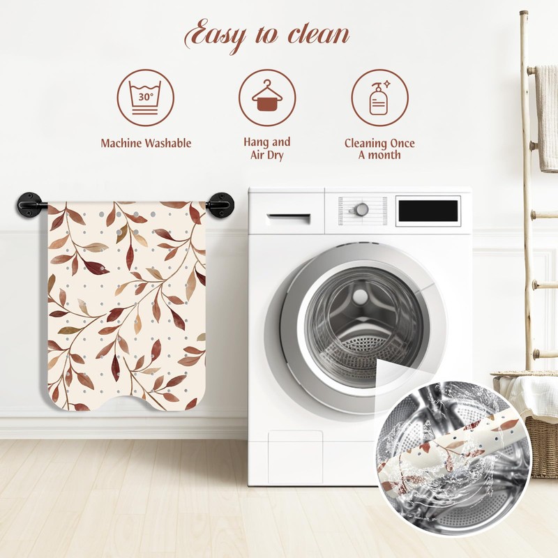 SHUCHING Brown Bath Mat for Tub Non Slip-40x16 Inch, Leaves