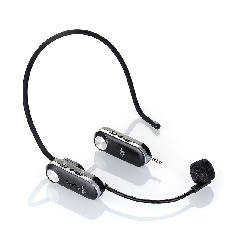 Lightweight Portable Wireless Headset Microphone UHF Mic with Receiver Box