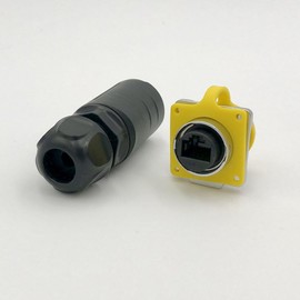 CNLINKO RJ45 Ethernet Industrial Circular Connector, Male Plug & Female Panel Mount Receptacles Socket Jack, Outdoor Waterproof IP67, Fast Data, Heavy Duty