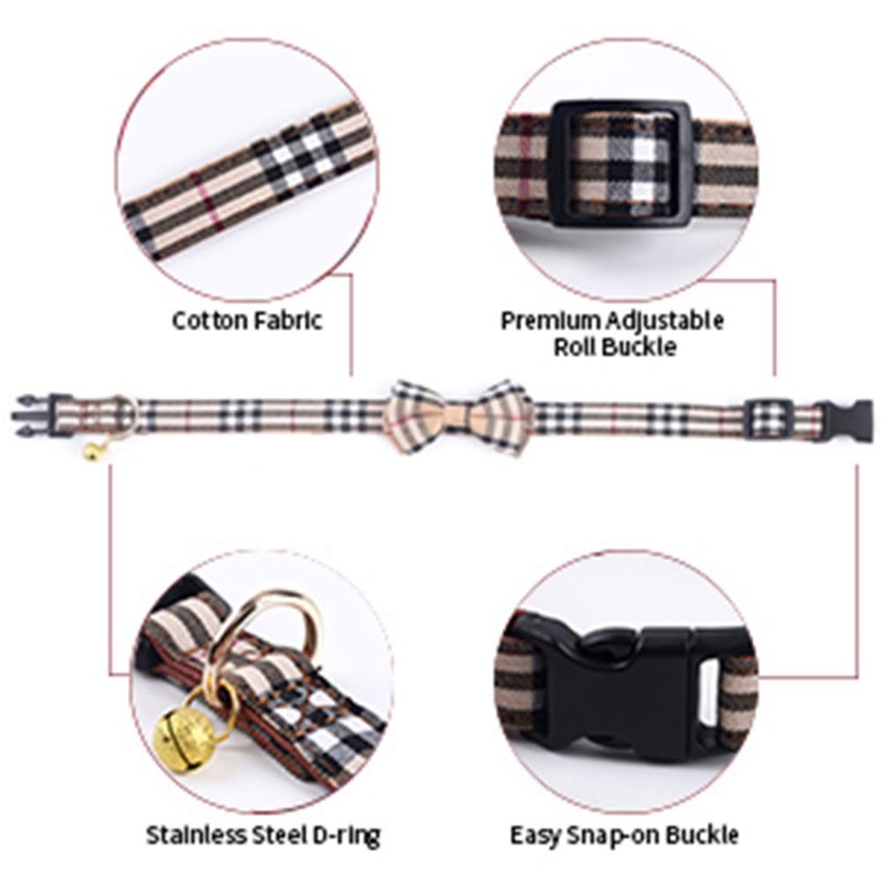 SuperBuddy Dog Collar, Adjustable Dog Collar with Bowtie, Pet Collar
