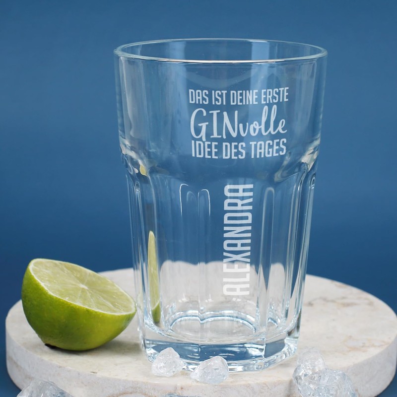 Herz & Heim® Gin & Tonic Longdrink Glas mit Gravur