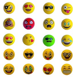 Lightahead Usgolfer Assortment of Random Selection of 12 Unique Emoticon Fun Golf Balls Selected from The Image in The Listing. Novelty Golf Gift.
