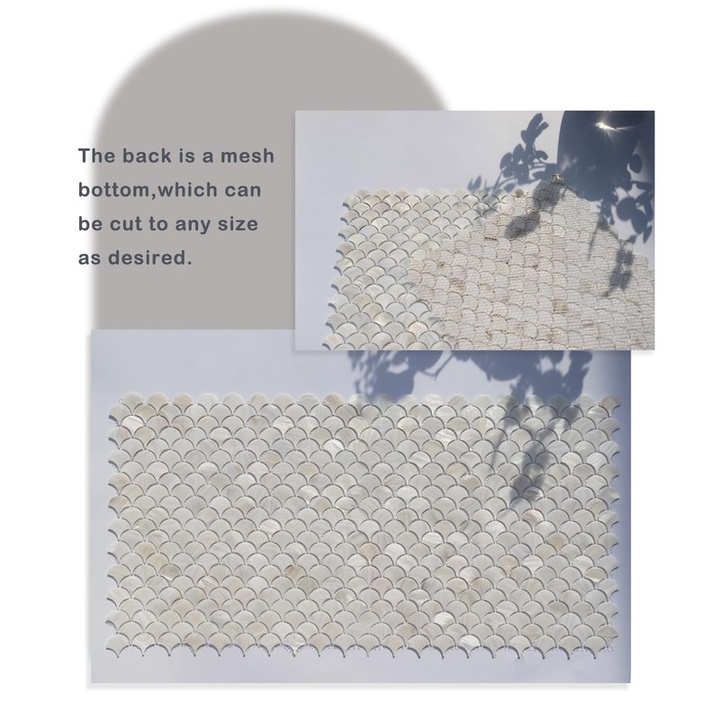 MOPTORLS Mother of Pearl Fish Scale Pattern Mosaic Tile for