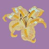Unbranded YELLOW LILY SEQUIN FLOWER CUTE PLANT DETAILED IRON ON