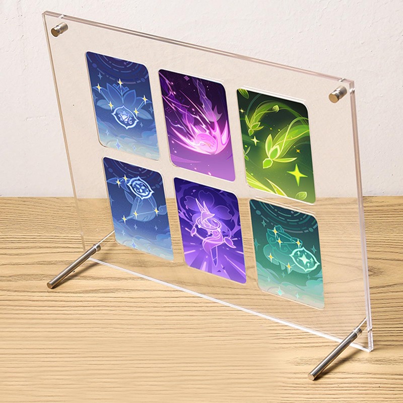siawadeky Card Display Case, 6 Layers, Fully Transparent, Card Stand,