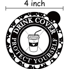 50 Pcs 4 Inch Alcohol Protection Drink Cup Cover Protective Drink Cap - Drink Protection Lids Keeps Unwanted Items From Getting Into Cups for Drinks Protection Fits Most Cup Sizes