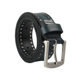 Police Men's Belt in Real Leather, Studded, 4 cm High, Shortenable, Nickel Free, blue 44 4cm, 125 cm (TG 52-56)