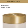 YASEO 1 Inch Champaign Gold Solid Satin Ribbon, 50 Yards