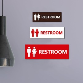 Signs ByLITA Basic - Señal de baño unisex, Gris claro, Large (3" x 9")