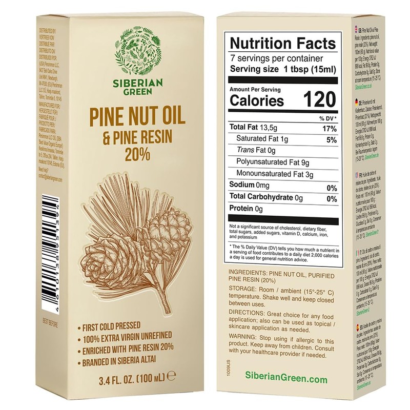 Siberian Pine Nut Oil with Pine Cedar Resin Pure Natural