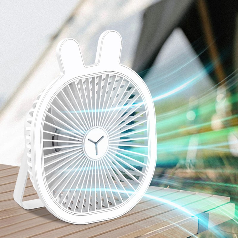 3 Speeds Mini Desk Fan with Light Portable Hanging Folding