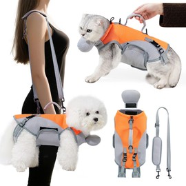 Pechera para Perro Chico, Ajustable Correa y Arnes para Perro (M) | Arnés Portátil Elevador para Perros, Ajustable con Asa, Pechera para Perro Gato Si
