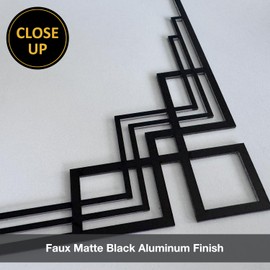 funlife Peel and Stick Staircase Corner Accents Sticker, Faux Matte Black Aluminum Finish Acrylic Plastic Stair Riser Panel Geometric Decor w/Adhesive Back for Home Wall 5.9"X5.9" 2PCS Linear Overlap