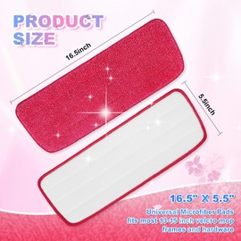 iKEEPOW Replacement Microfiber Mop Pads Compatible with Reveal Spray Mop, 16.5" Reusable Wet & Dry Floor Cleaning Pad Refills Fit for Any Microfiber Reveal Flat Mop(6 Pack)