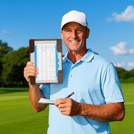 Score Card Holder Golf, Golf Track Sheet Yardage Book Cover, PU Leather Sports Accessories, Portable Scorecard Case Protector for Friends, Lovers