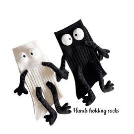 OurSuperDeals Crazy Silly Funny Novelty Socks Gifts for Kids Toddler Boys Girls Magnetic Holding Hands Tube Cotton Socks 3-14 Years (US, Alpha, One Size, Pink 1 Pair)