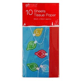 Christmas Tissue Paper - Contemporary and Red, 10 Sheets, 5 of Each - Size 500mm x 500mm
