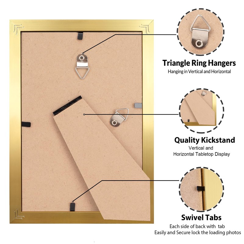 LaVie Home 5x7 Picture Frame Gold, 5 x 7 Frame