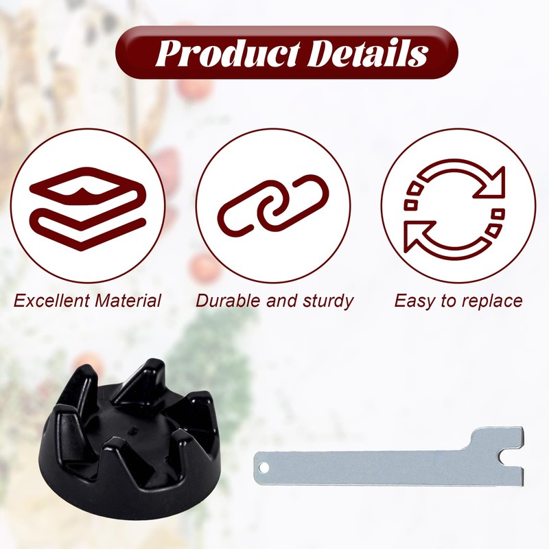 3 Pack Blender Coupler for KitchenAid 9704230, Replacement Blender Rubber