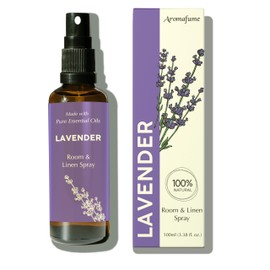 Lavender Room, Linen & Pillow Spray by Aromafume | 100ml/3.38 fl oz | with Pure Lavender Essential Oil | Aromatherapy Spray for Relaxation, Sleep & Stress Relief | Mist for Bedding, Fabrics