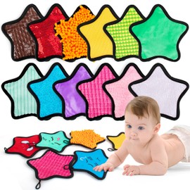 Sensory Mats Set,Emotional Sensory Toys for Early Learning Development Tactile Sensory Tiles Mixed Colors & Textures Provide Hand-On Play Multi-Sensory Exploration Kids with Autism or ADHD-Star Shape