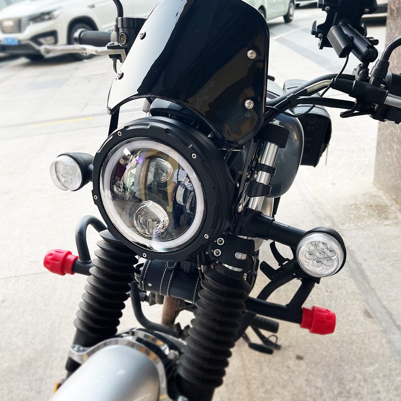 HARPUOU 7 Inch LED Motorcycle Headlight Housing Bucket with Lamp