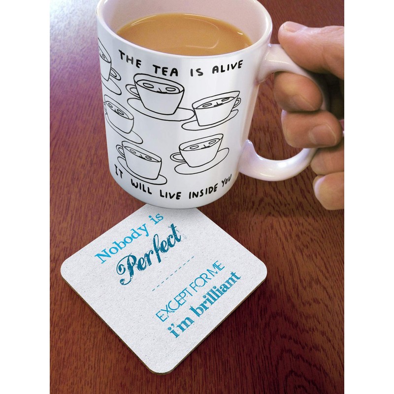 Brainbox Candy - Funny 'Nobody Is Perfect Coaster' - Small