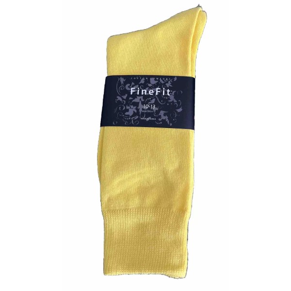 FineFit Cotton Comfort Sock Size 10-13 Yellow
