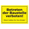 Betreten der Baustelle verboten Signs - Sign Eltern haften für