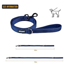 OneTigris Correa para Pasear Perros Antijalón, Doble Mango Acolchado, 1.2m 1.8m, Material Nylon 1000D, Hebilla Giratoria, Reflective - Entrenamiento para Razas Medianas y Grandes