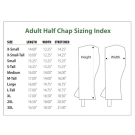 Perri's Zipper Adult Half Chap, Black, Medium-Tall