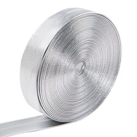 5.5 Yards Flat Leather Strap,0.6 inch Wide Faux Leather Cord Leather Strips Leather String Leather Cord for Jewelry Making, Leather Laces for Crafts Necklace Bracelet Making (Silver)