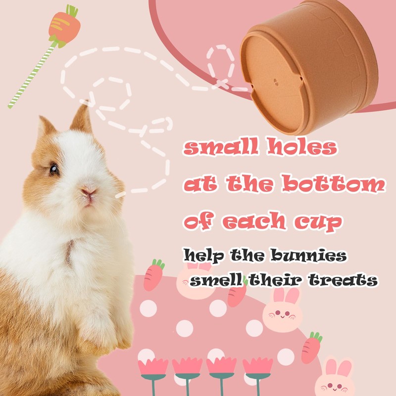 8 Pcs Stacking Cups for Rabbits Safe Plastic Rabbit Toys