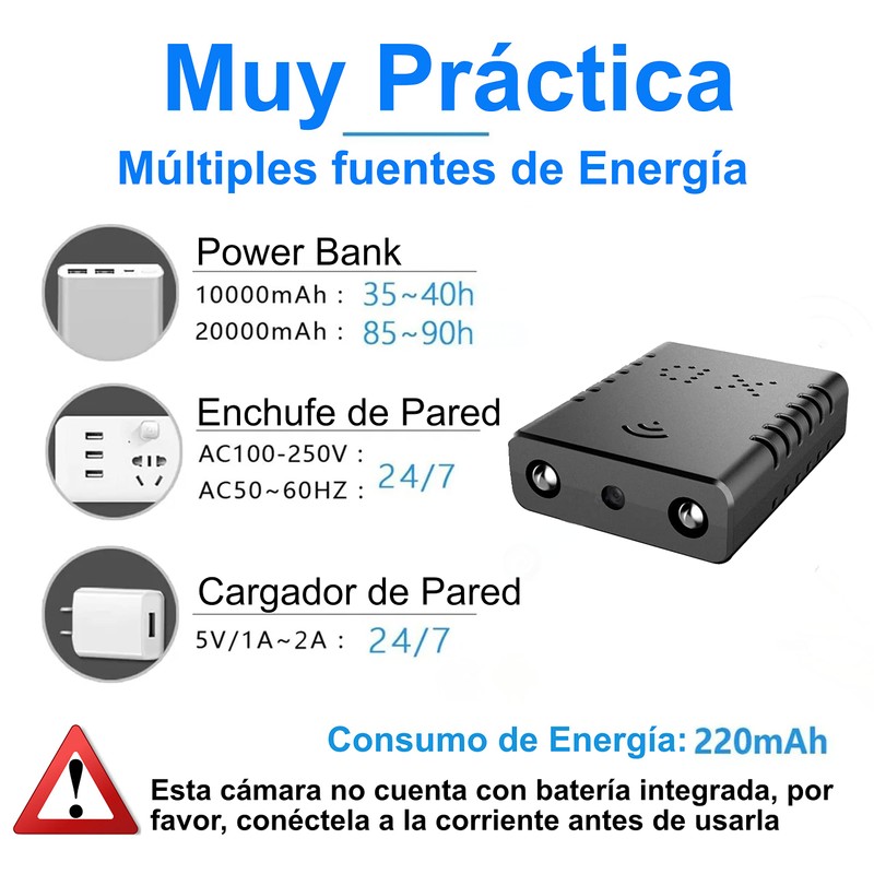 ZINKER Micro Cámara Espia Inalambrica WiFi Ful HD 1080P Mini