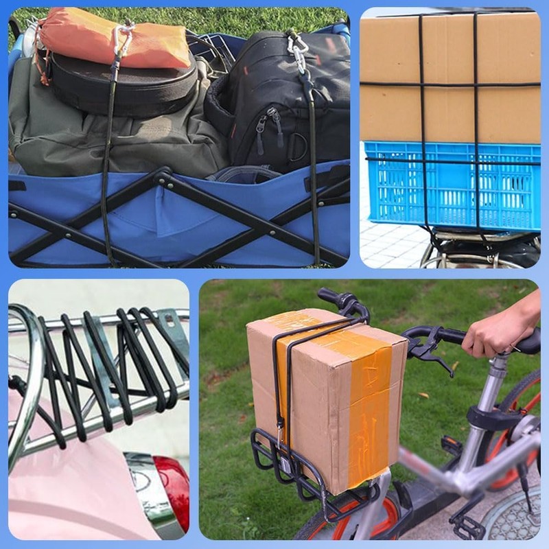 3FT/6FT Long Elastic Bungee Cords with Carabiner Clips, Heavy Duty