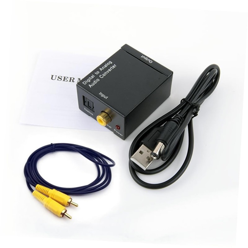 jojofuny 2pcs Digital to Analog Audio Converter Compact Optical to