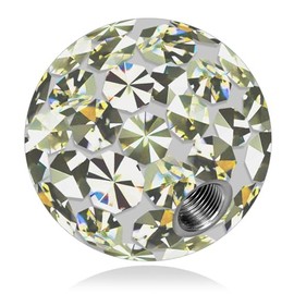 Soul-Cats® Piercing Ball, Screw-On Replacement Ball - Crystal Gel Epoxy Ferido - Many Sizes