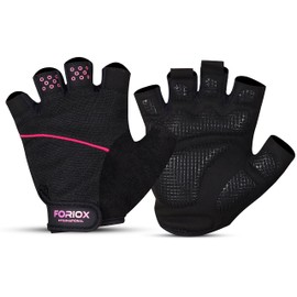 Foriox International Gym Weight Lifting Workout Gloves with Wrist Support, Breathable & Full Palm Protection Unisex, Exercise Weightlifting, Training, Fitness, Cycling, Pull-ups (Pink, Large)