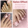 240pc White French Tip Press on Toenails Women Fake Toe