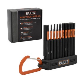 Allen Wrench Hex Bit Set - Railer 3.5 Inch Impact Driver 20pc Hex Bit Set With A Bit Holder & Carabiner. Premium S2 Steel, Ideal For Furniture Screws