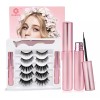 Fre.Mx Kit De Pestañas Postizas Magnéticas & Delineador De Ojos