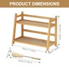 Cup Rack 2-Tier Bamboo with Rattan Look, Space-Saving Cup Holder,