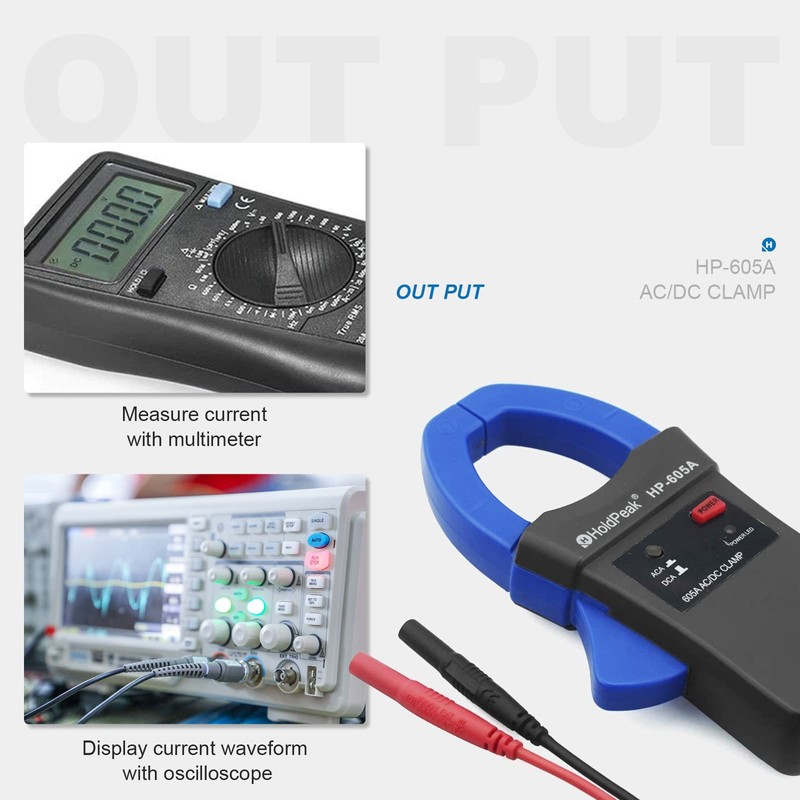 HOLDPEAK HP-605A - Probador de sonda de abrazadera de corriente