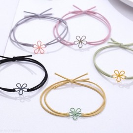 Calla lily hair tie metal pendant hair tie rubber band hair tie / 칼라 플라워 머리고무줄 메탈 팬던트 헤어끈 고무밴드 헤어고무줄