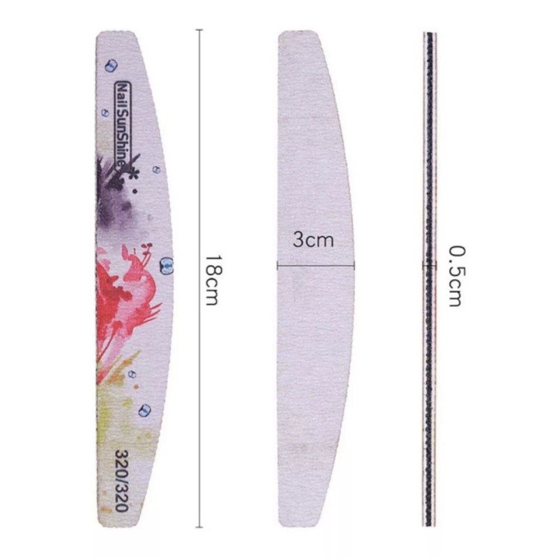 3 Limas De Uñas Con Patron De Flores Jr