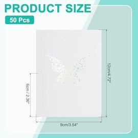 PATIKIL 50 tarjetas de lugar de boda, tarjetas de nombre de papel con purpurina de mariposa, tarjetas de asiento plegadas para mesa de mesa, bufé, bod