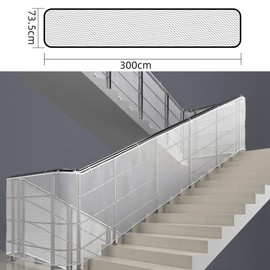 Child Safety Net YUTOU Balcony Safety Net Mesh Stair Railing Safety Net Stairs Guard Protective Netting Stairway Safety Net Guard Protection Net for Kids Pet with Ropes and Cable Tie (9.8 × 2.4ft)